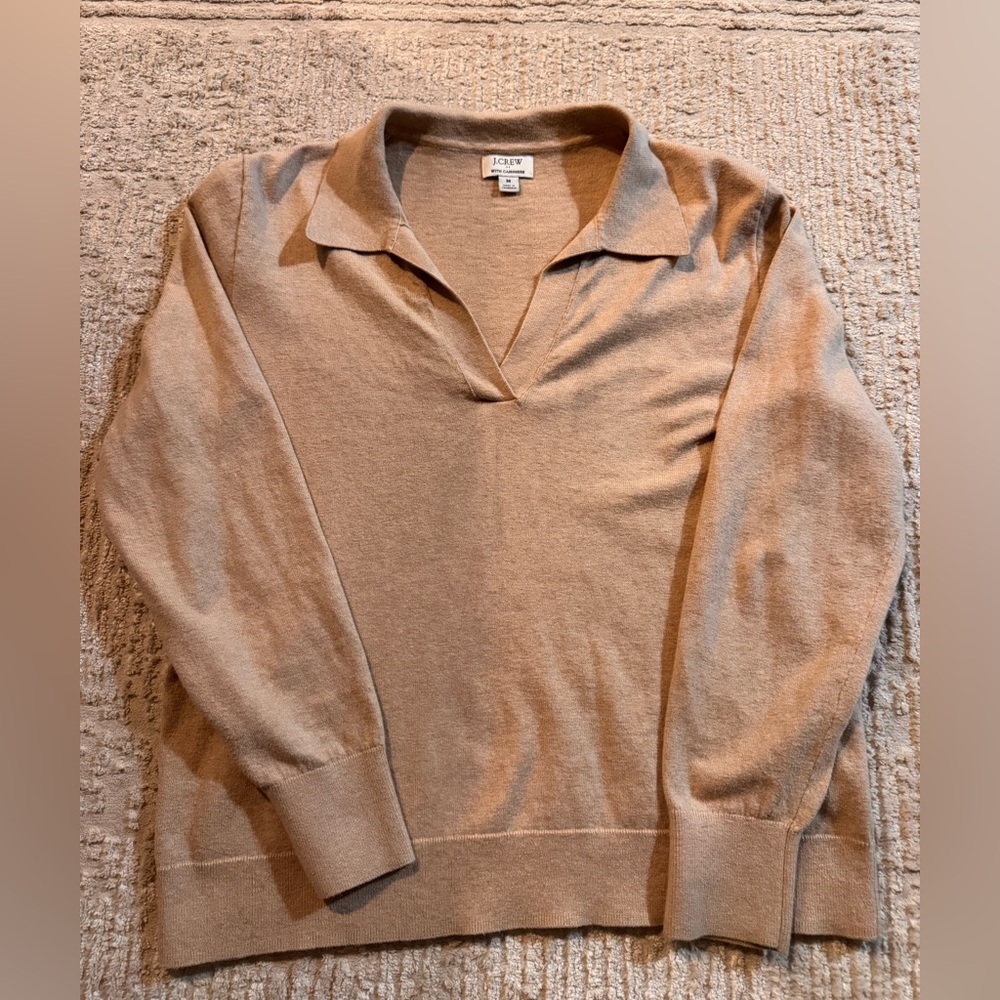J.Crew Cashmere Blend Sweater in Beige